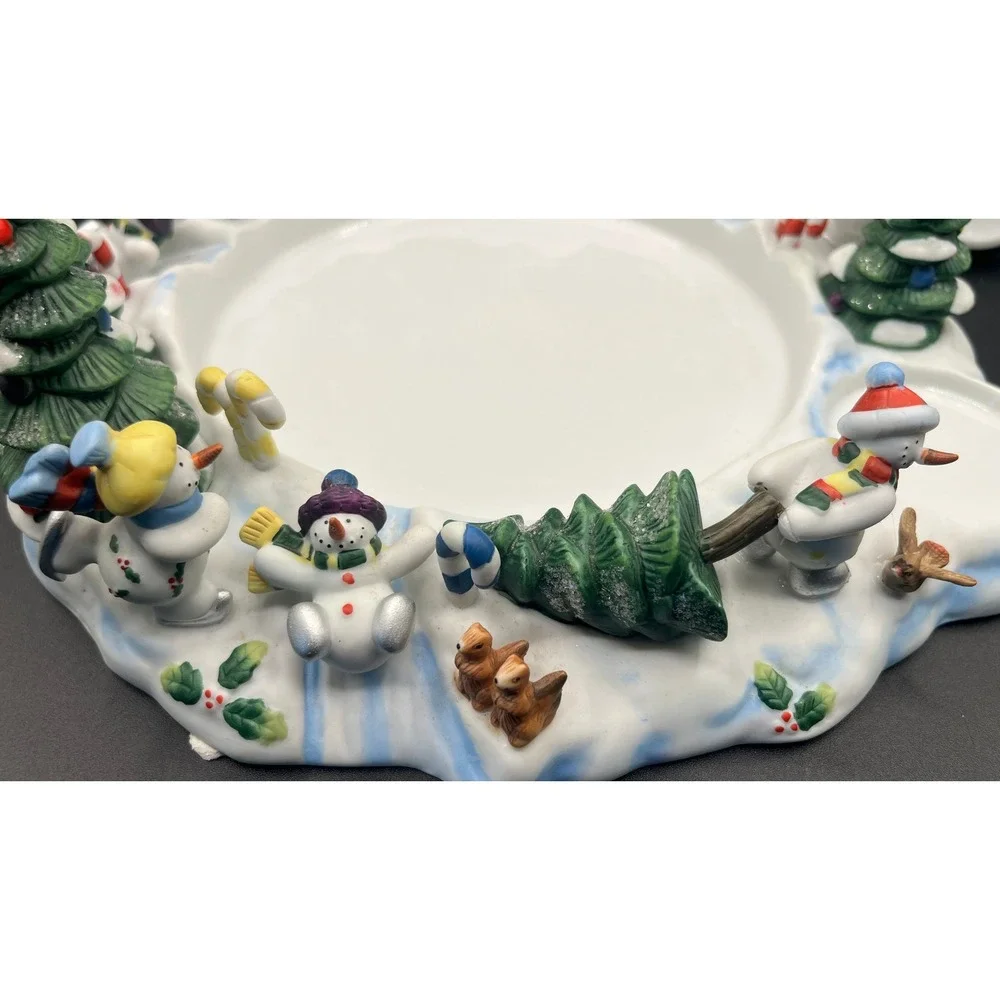 Vtg Partylite P7870 Snowbell 3 Wick Candle Holder Tree Snuffer 11